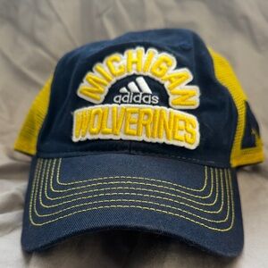 Adidas Navy and Yellow Michigan Cap